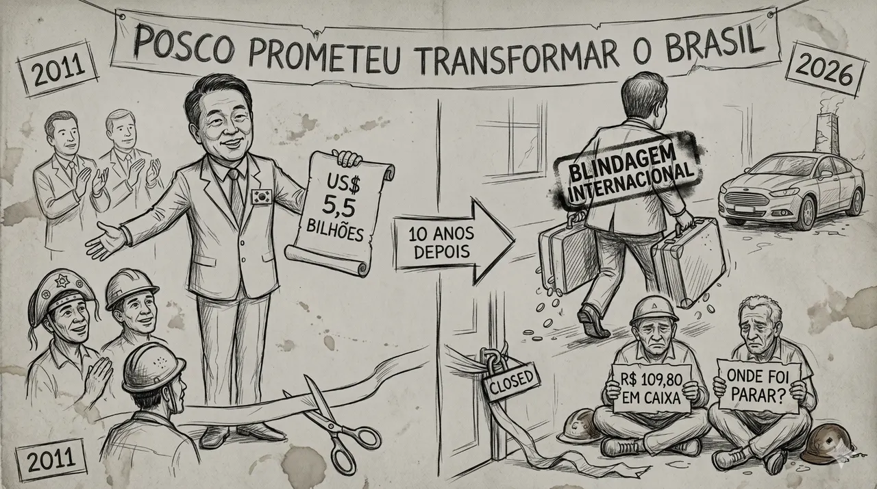 Caricatura: Korean company that promised to transform Brazil emerges with R$100 in its account after announcing bankruptcy