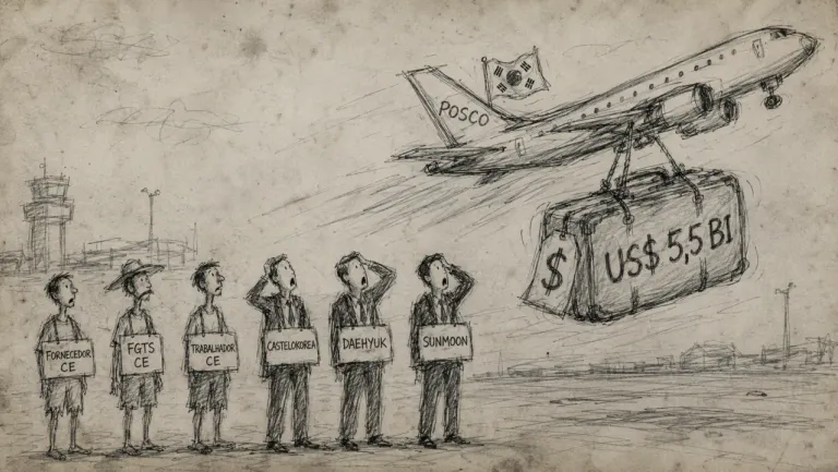 Caricatura: Empresa coreana vinculada a la ex CSP pide la quiebra y deja un agujero millonario en 16 negocios de Ceará
