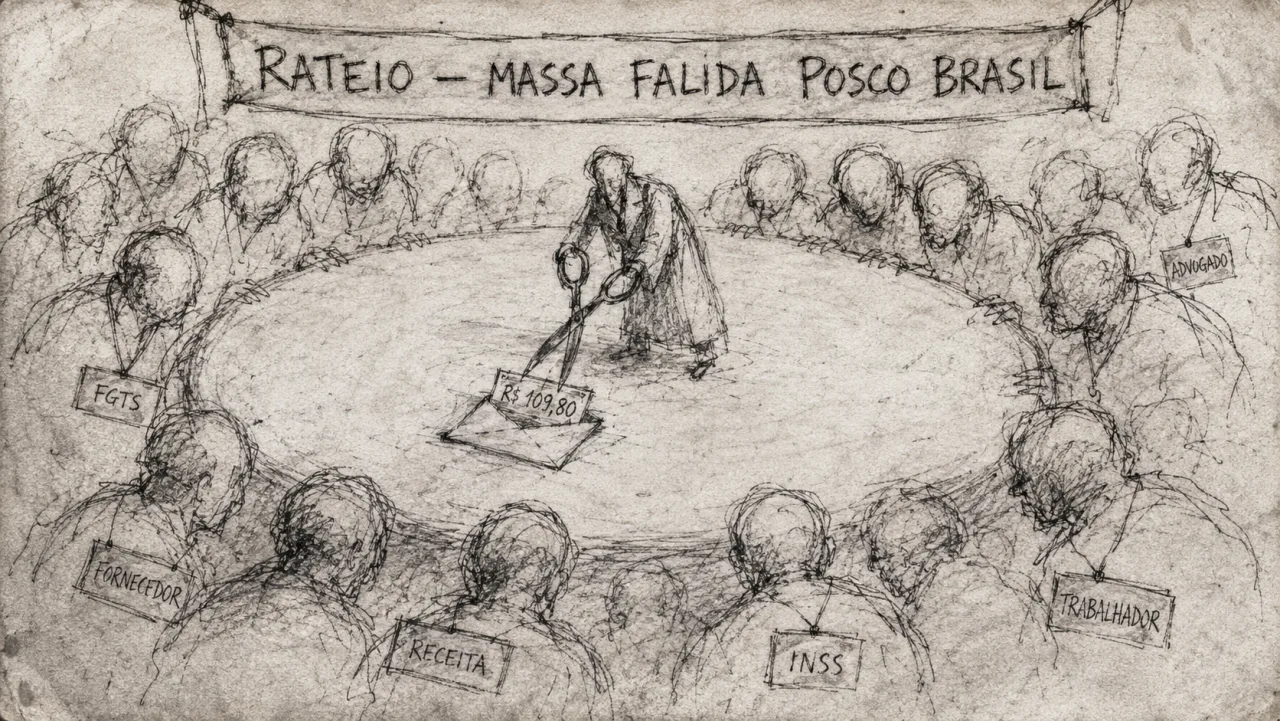 Caricatura: Korean company that owes millions tells creditors it has R$1.09 in its account