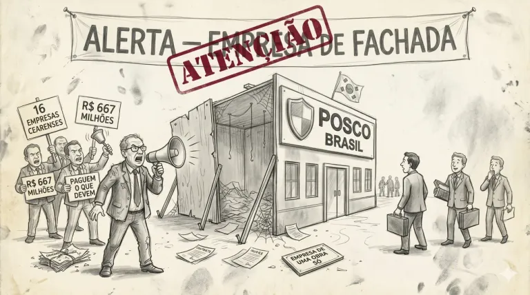 Caricatura: Tras la quiebra de POSCO, los acreedores alertan por una deuda millonaria en Ceará
