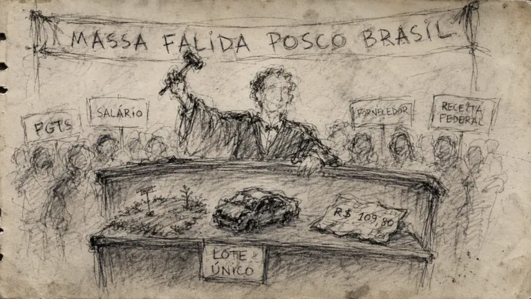 Caricatura: Gigante coreana POSCO pide la quiebra en Brasil tras un incumplimiento multimillonario