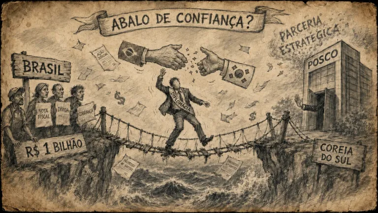 Caricatura: La deuda de POSCO amenaza la confianza entre Brasil y Corea